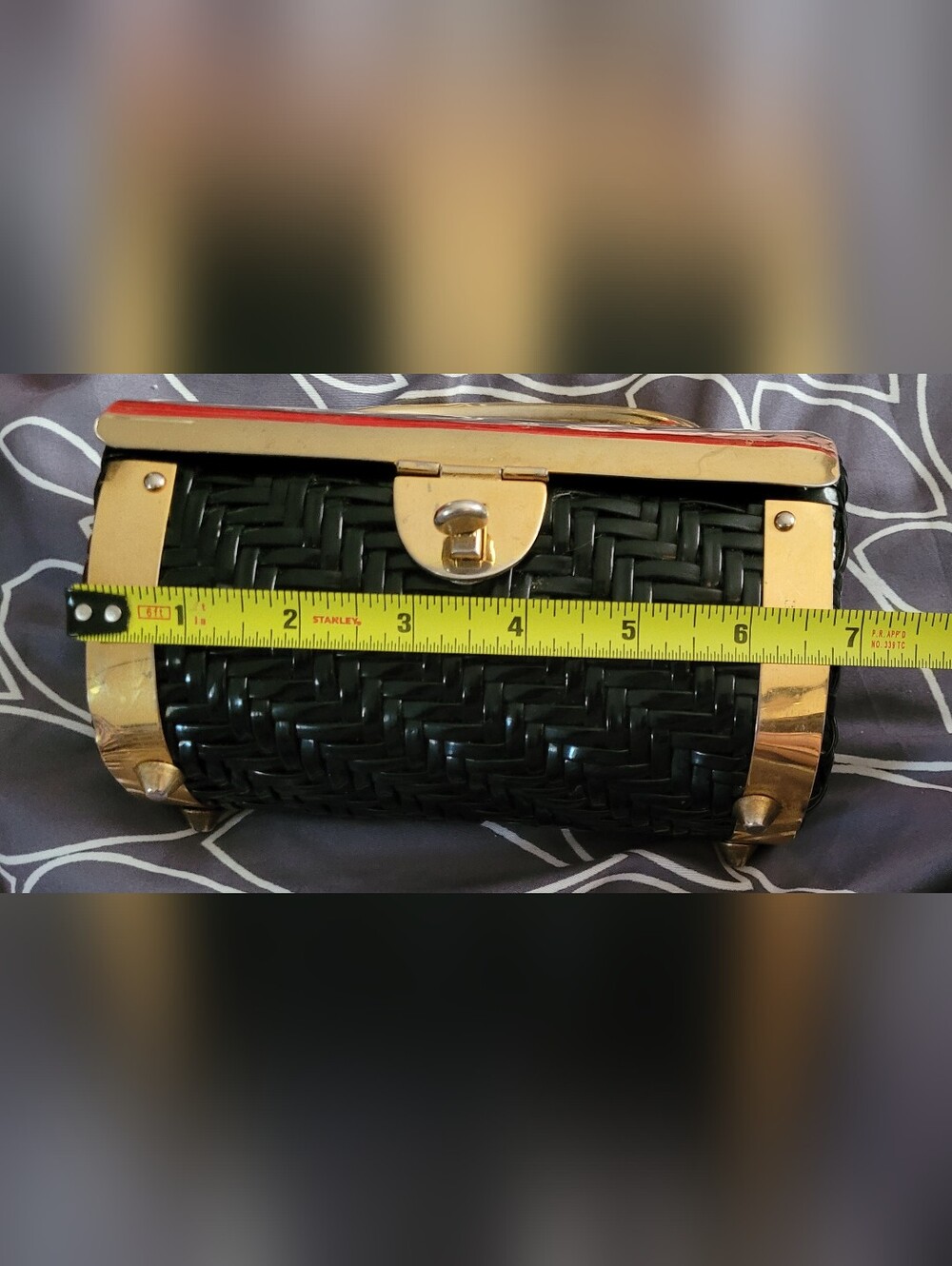 1950-1960s Marcus Brothers Vintage Basket Weave Handbag w/ Gold Metal Lid *Rare* - Picture 12 of 12